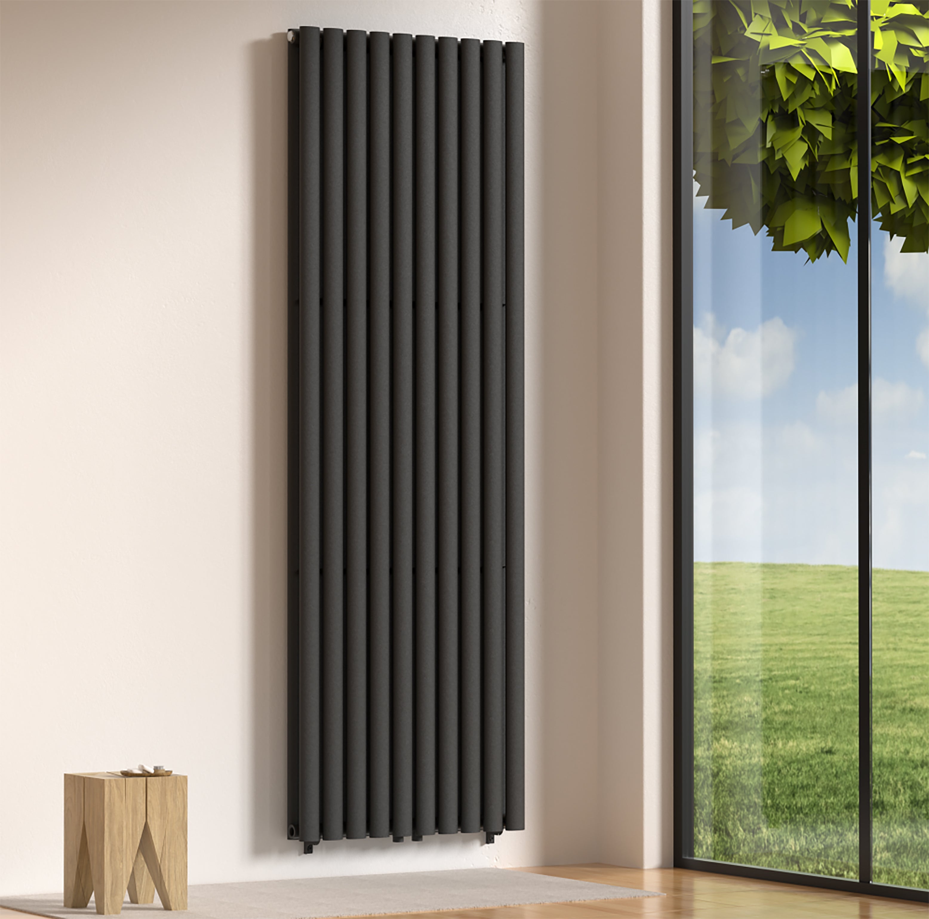 Handdoekradiator met middenaansluiting