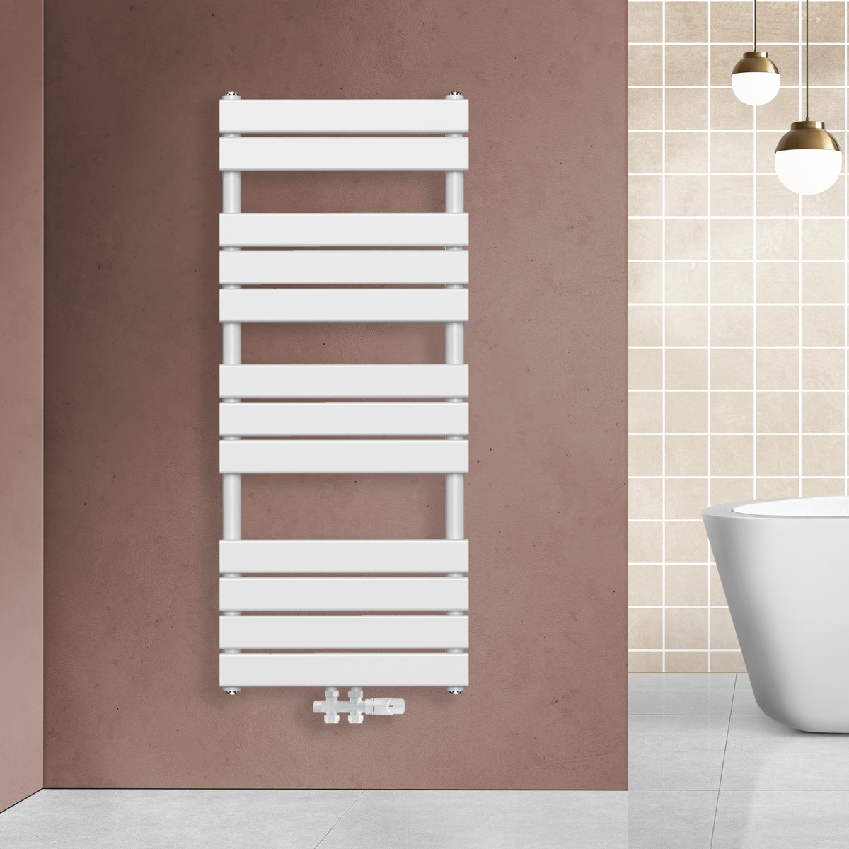 Handdoekradiator midden aansluiting