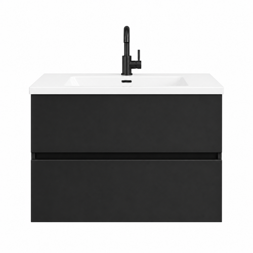 Badkamer meubelset DUBBEL Mat zwart 120 x 50 x 58 (b x d x h)
