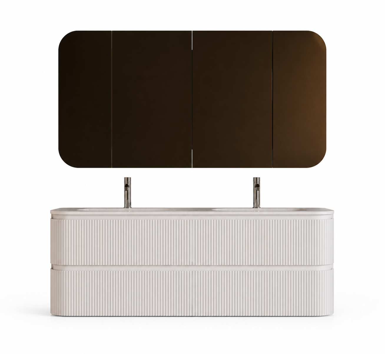 Badkamer Meubel set 160 x 49 x 56,5 incl. lavabo 160 x 50 (TWINCURVA III)