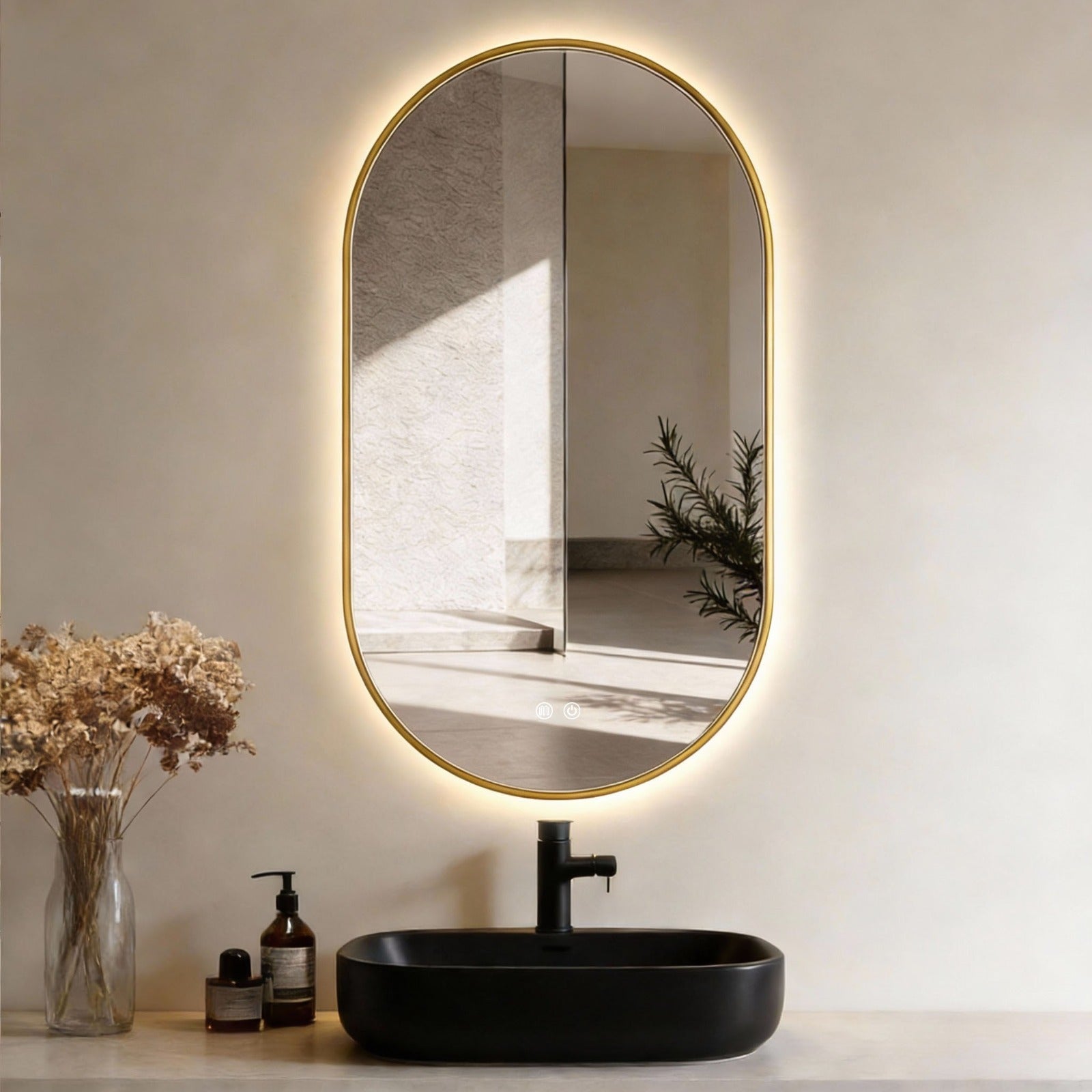 LED SPIEGEL OVAAL 50x100 met anticondensfunctie