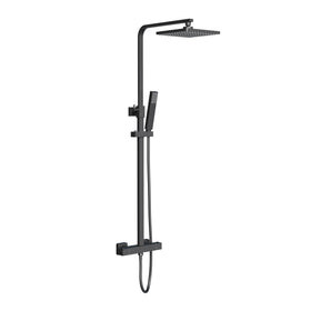 ALONI OPTIMA QUADRO REGENDOUCHESET - THERMOSTATISCH - OPBOUW - BELGAQUA - MAT ZWART