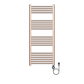 BELRAD ELEKTRISCHE HANDDOEKDROGER - MET DIGITALE, PROGRAMEERBARE THERMOSTAAT - SMART WIFI - AANSLUITING RECHTS - 700W - 1200X500 MM - GEBORSTELD KOPER