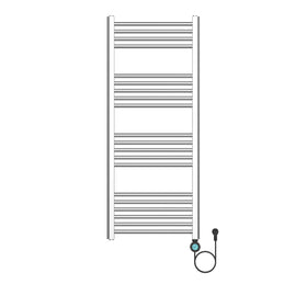 BELRAD ELEKTRISCHE HANDDOEKDROGER - MET DIGITALE, PROGRAMEERBARE THERMOSTAAT - SMART WIFI - AANSLUITING RECHTS - 700W - 1200X500 MM - GEBORSTELD RVS