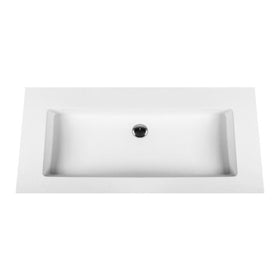 ALONI SOLID SURFACE WASTAFEL ZONDER KRAANGAT (100CM) - WIT