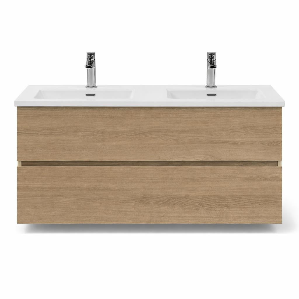 Badkamer meubelset DUBBEL Eikgrijs mat 120 x 50 x 58 (b x d x h)