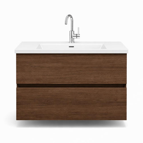 Badkamer meubelset DUBBEL Donker walnoot  mat 120 x 50 x 58 (b x d x h)