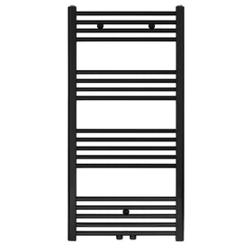 HANDDOEK RADIATOR MIDDEN AANSLUITING ZWART MAT GEBORSTELD 1100X600-558 WATT