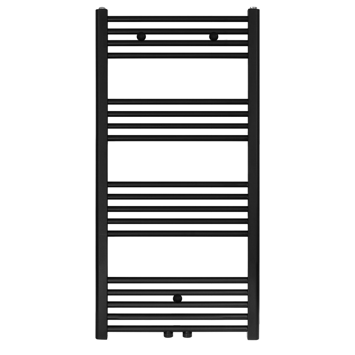 HANDDOEK RADIATOR MIDDEN AANSLUITING ZWART MAT GEBORSTELD