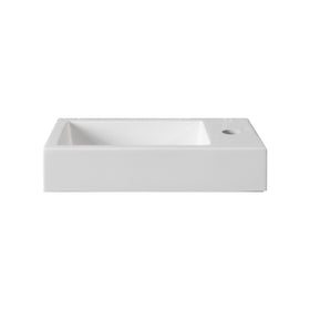 ALONI FONTEIN - ZONDER OVERLOOP - KRAANGAT LINKS OF RECHTS - KUNSTMARMER - 40X10,5X22,5CM - MAT WIT