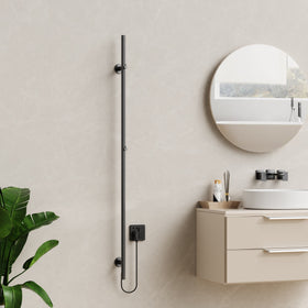BELRAD ELEKTRISCHE STAAFHANDDOEKDROGER - ENKEL - MET DIGITALE, PROGRAMEERBARE THERMOSTAAT - 60W - Ø2,5CM - 150X6,3X12,7 CM - GUNMETAL