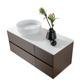 WONDA TABLET VOOR WASTAFELONDERKAST - ZONDER KRAAN- EN AFVOERGAT - KUNSTMARMER - 120X1,2X52,5 CM - MAT WIT