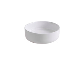 ALONI FIRA WASKOM - OPBOUW - ZONDER OVERLOOP - ZONDER KRAANGAT - MET CLICK WASTE - KERAMIEK - 36X12,5X36 CM - GLANZEND WIT