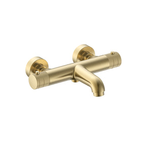 STRIA BADMENGKRAAN - THERMOSTATISCH - OPBOUW - KNOPPEN MET RIBBELSTRUCTUUR - GEBORSTELD GOUD (PVD)