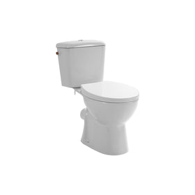 ALONI PRO DUOBLOK - STAAND TOILET - RANDLOOS - P-TRAP - MUURUITLAAT - MET RESERVOIR - MET SPOELMECHANISME - DUBBELE SPOELFUNCTIE 4/6L - MET ZITTING - SOFTCLOSE - QUICK RELEASE - 39X73X67 CM - WIT