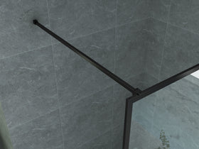 ALONI INLOOPDOUCHE MET KADER - 1000 X 2000MM - MAT ZWART - HELDER GLAS
