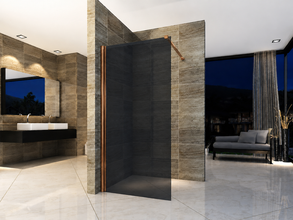 Douchewand Inloopdouche rook glas 160 x 200